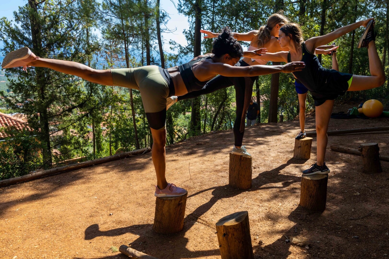Practicing strength and balance is part of Euphoria’s fitness retreat that combines personal training and meal plans. 