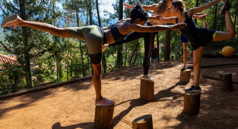 Practicing strength and balance is part of Euphoria’s fitness retreat that combines personal training and meal plans. 