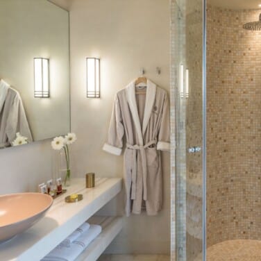 Euphoria Junior Suite Bathroom with Mosaics Shower and Marble Details